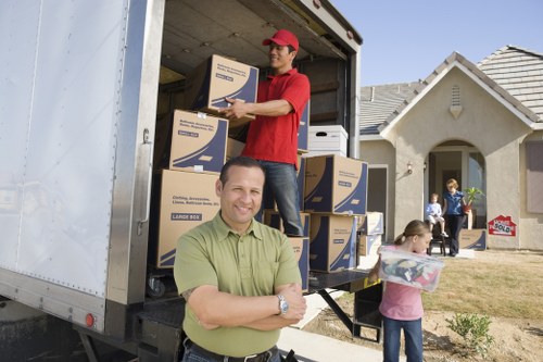 A moving truck and removal team working in a Canberra inner suburb