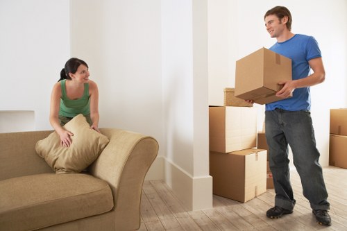 Professional team organising an office move in Acton